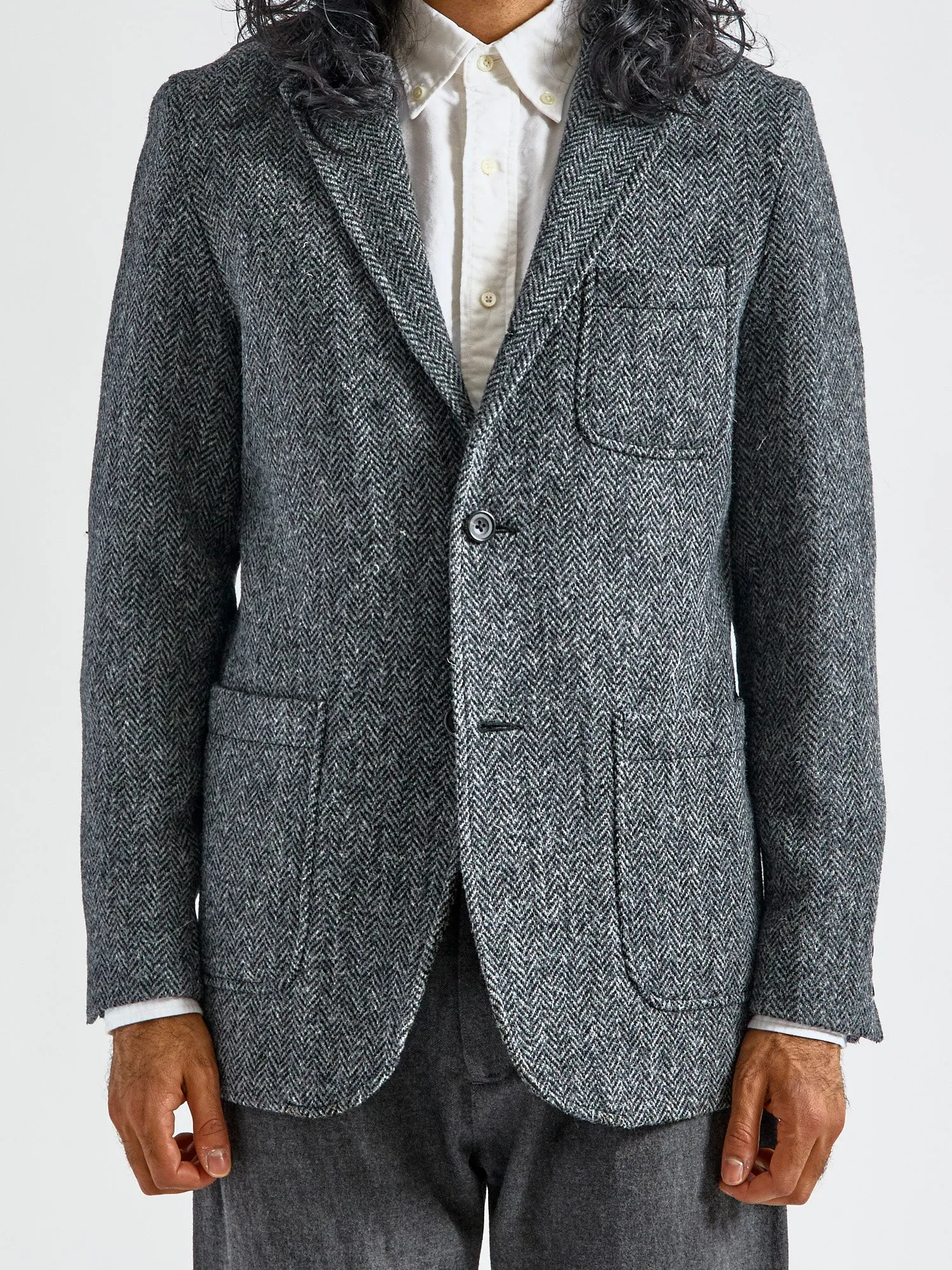 3B Comfort Harris Tweed Jacket in Grey Herringbone