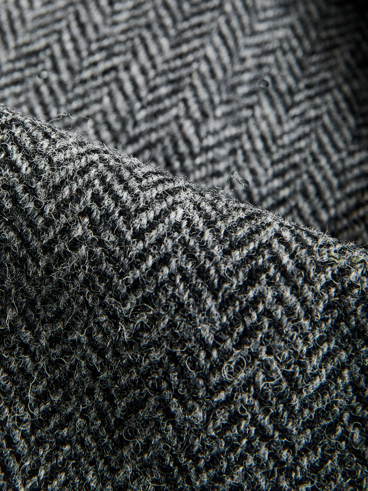 3B Comfort Harris Tweed Jacket in Grey Herringbone