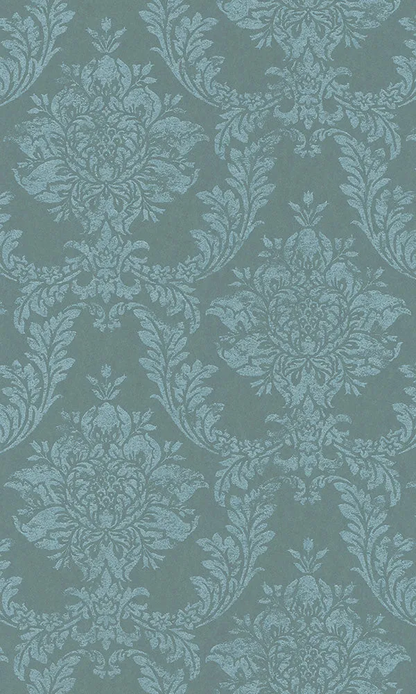 Alliage Teal Classic Metallic Damask 297446