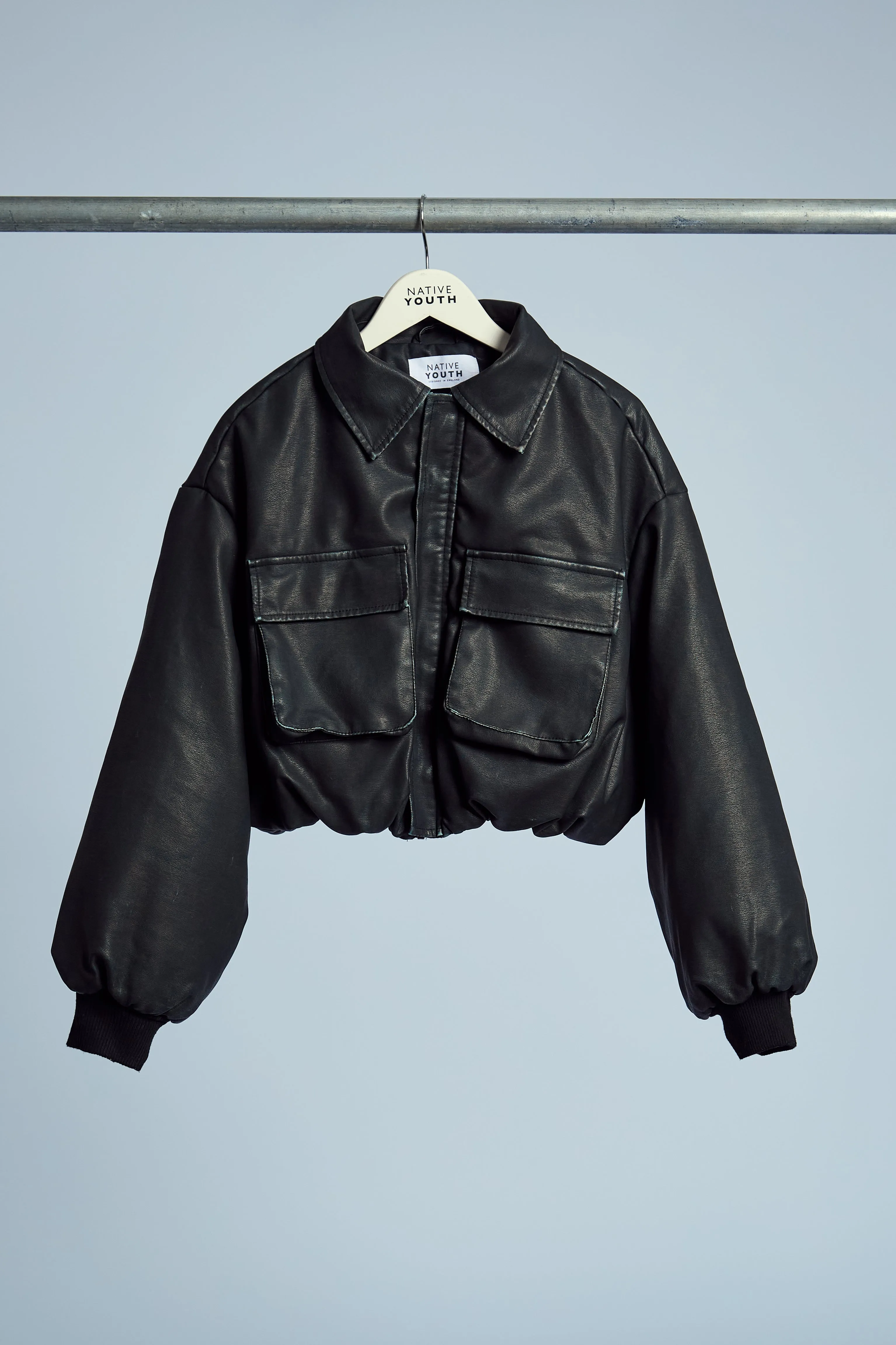 ALMOS VEGAN LEATHER PUFFED BOMBER