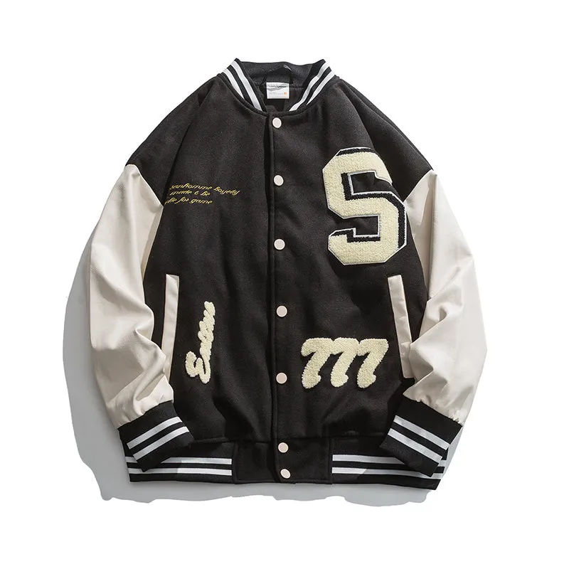 American Vintage Embroidery Varsity Jacket