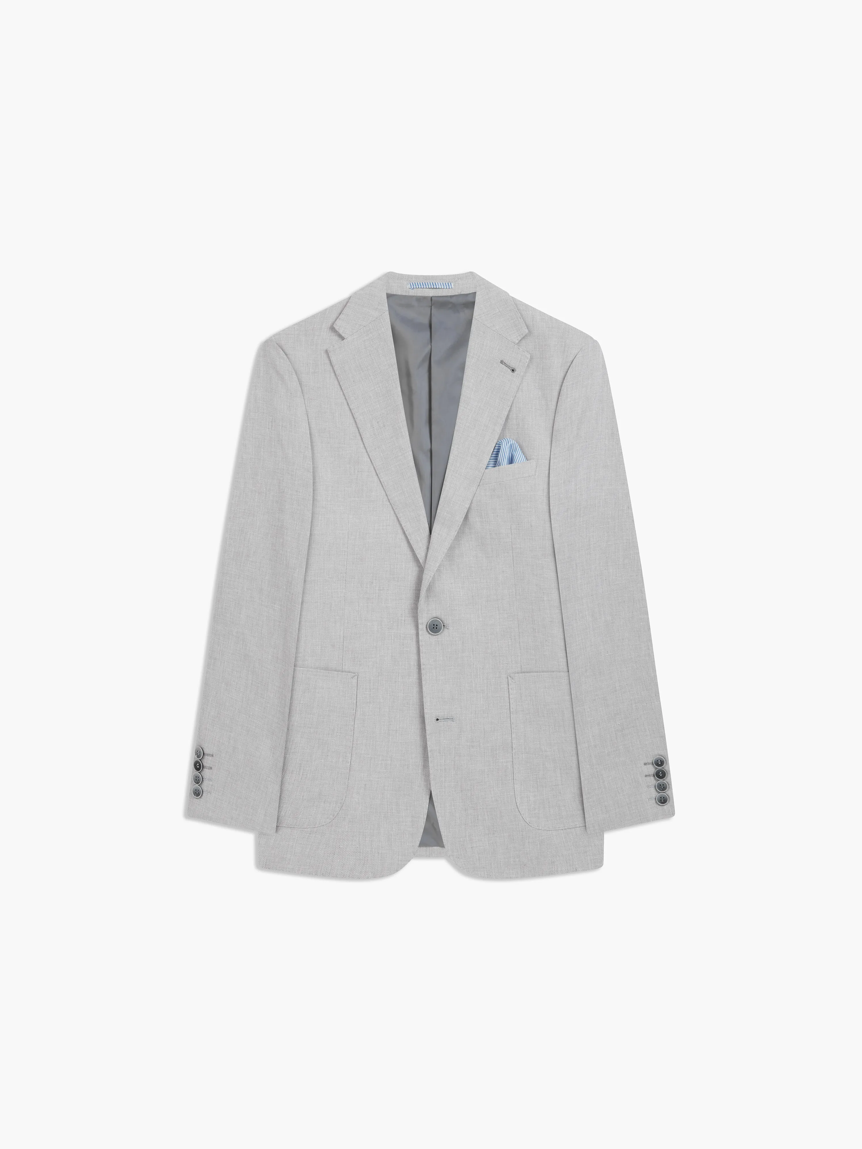 Archer Linen-Blend Slim Light Grey Suit Jacket