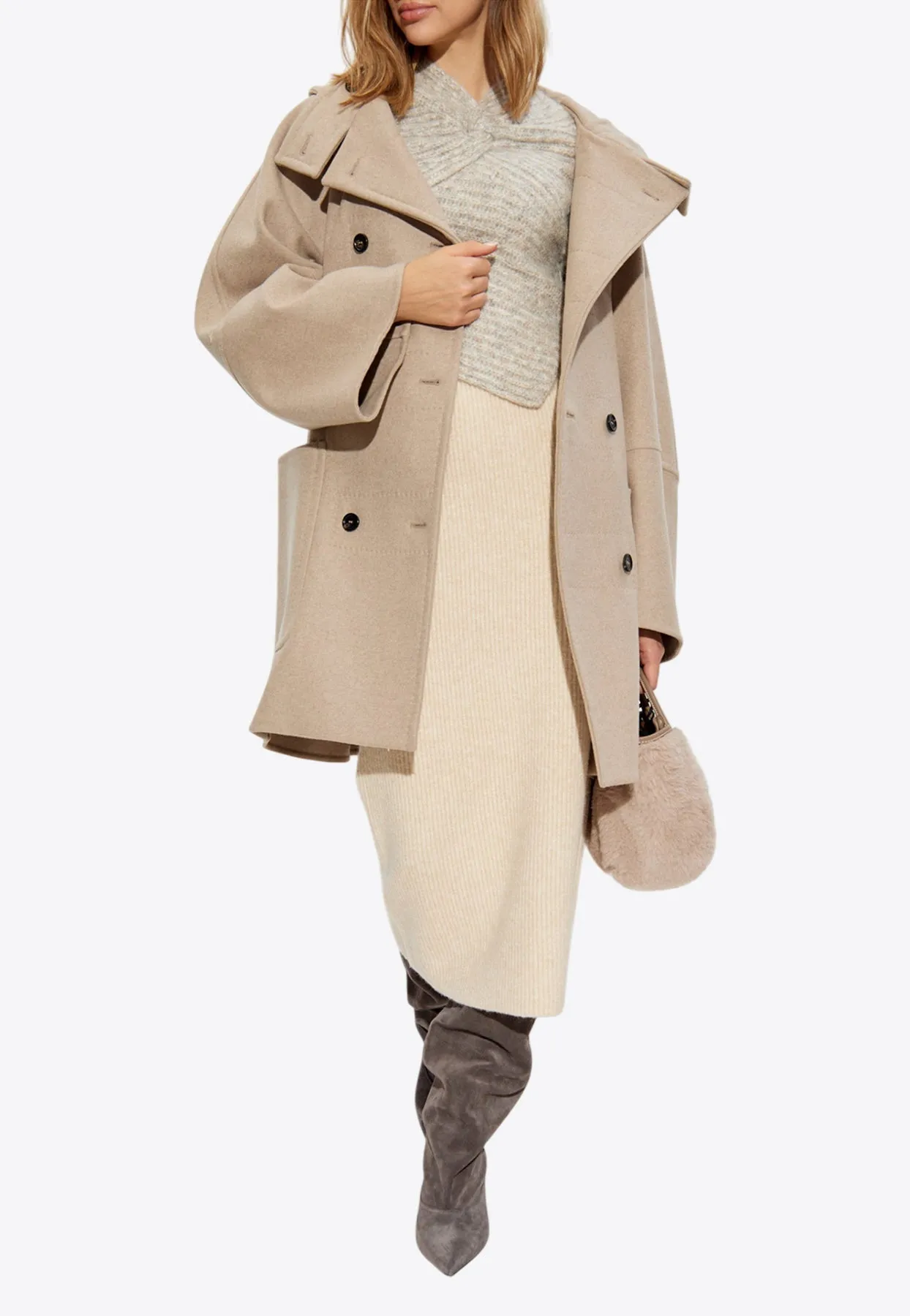 Arturo Double-Breasted Wool Blend Coat