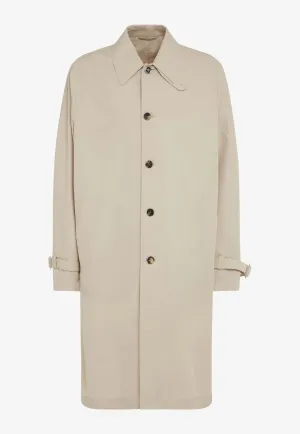 Barocco Sea Print Single-Breasted Trench Coat