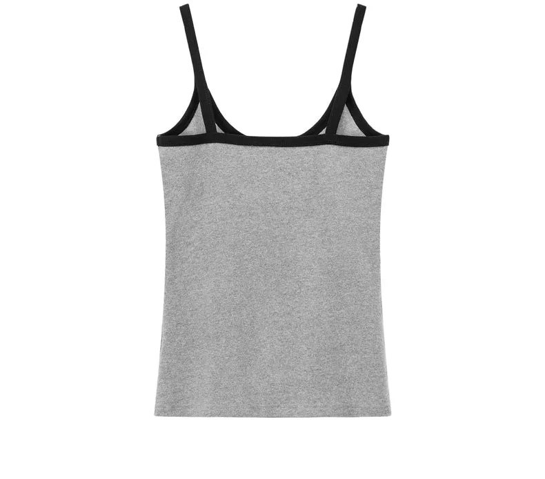 Bicolor Line Simple Camisole