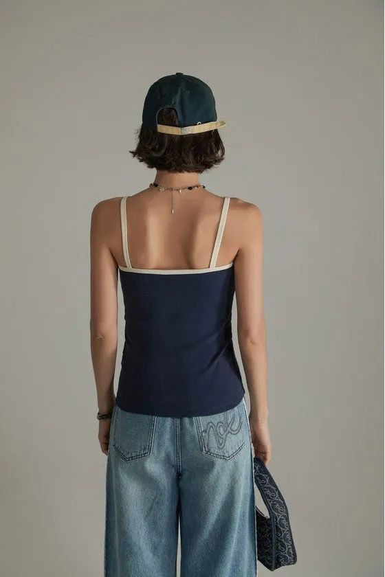 Bicolor Line Simple Camisole