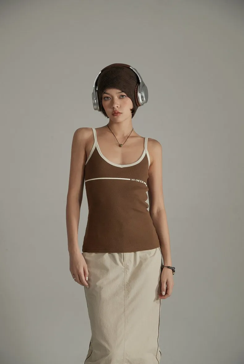 Bicolor Line Simple Camisole