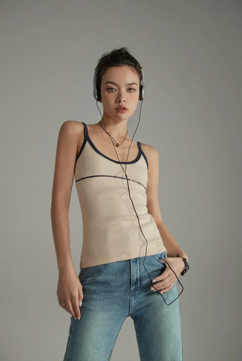 Bicolor Line Simple Camisole