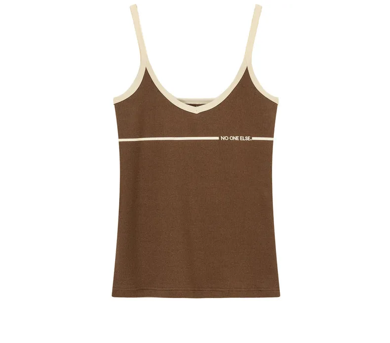 Bicolor Line Simple Camisole