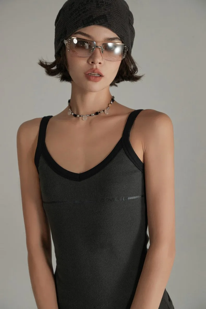 Bicolor Line Simple Camisole