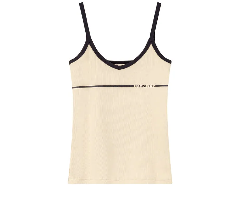 Bicolor Line Simple Camisole