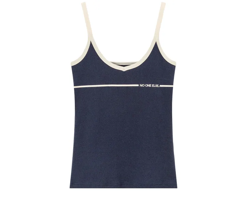 Bicolor Line Simple Camisole