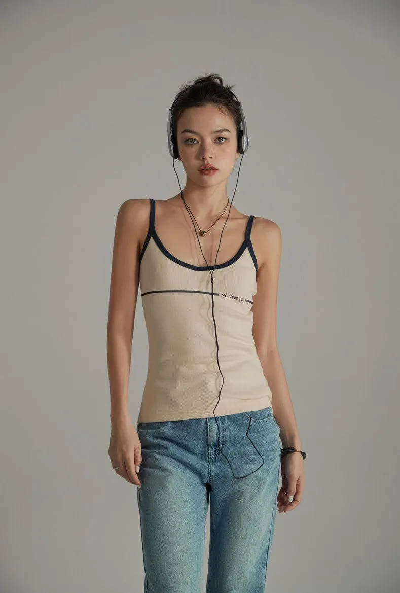 Bicolor Line Simple Camisole