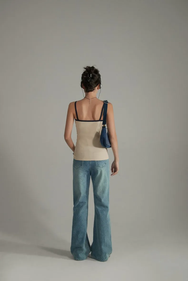 Bicolor Line Simple Camisole