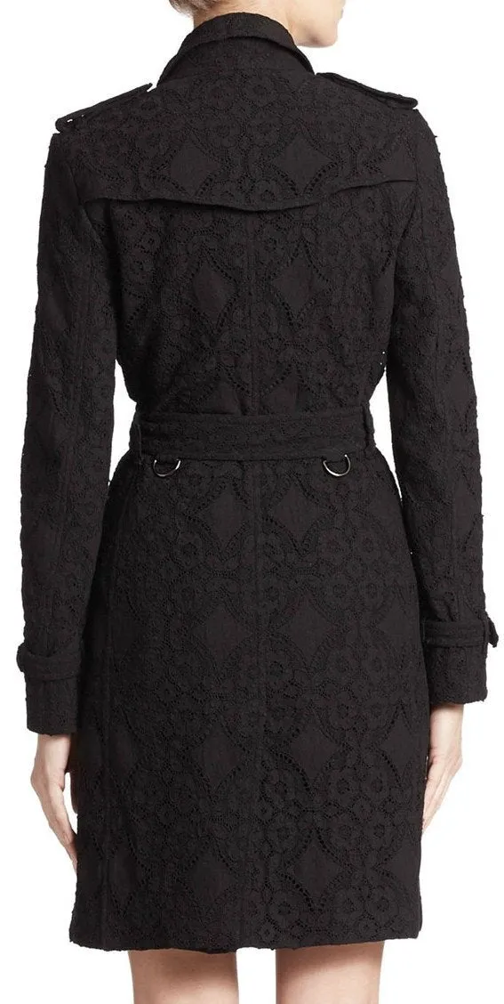 Black Kensington Lace Trench Coat