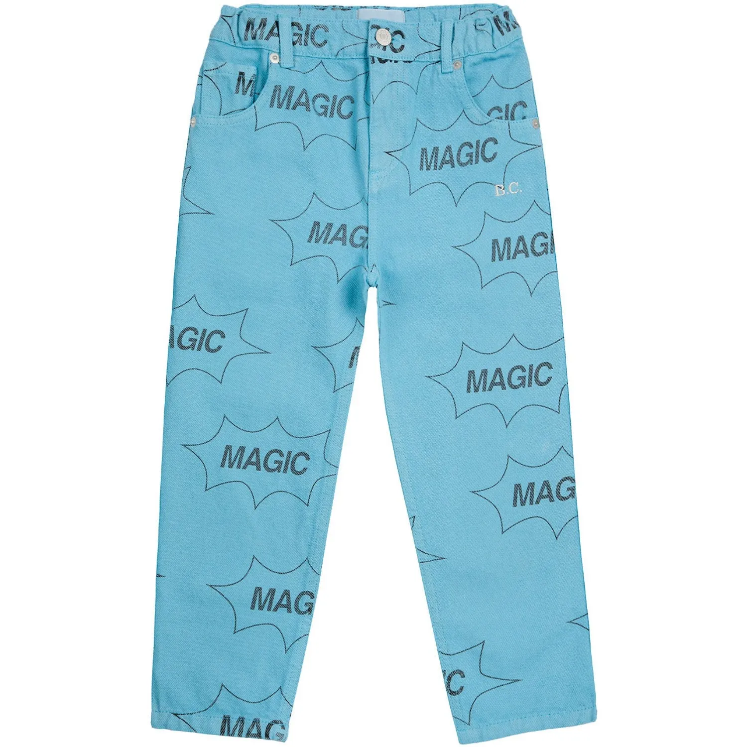 Bobo Choses Light Blue It'S Magic All Over Denim Baggy Pants