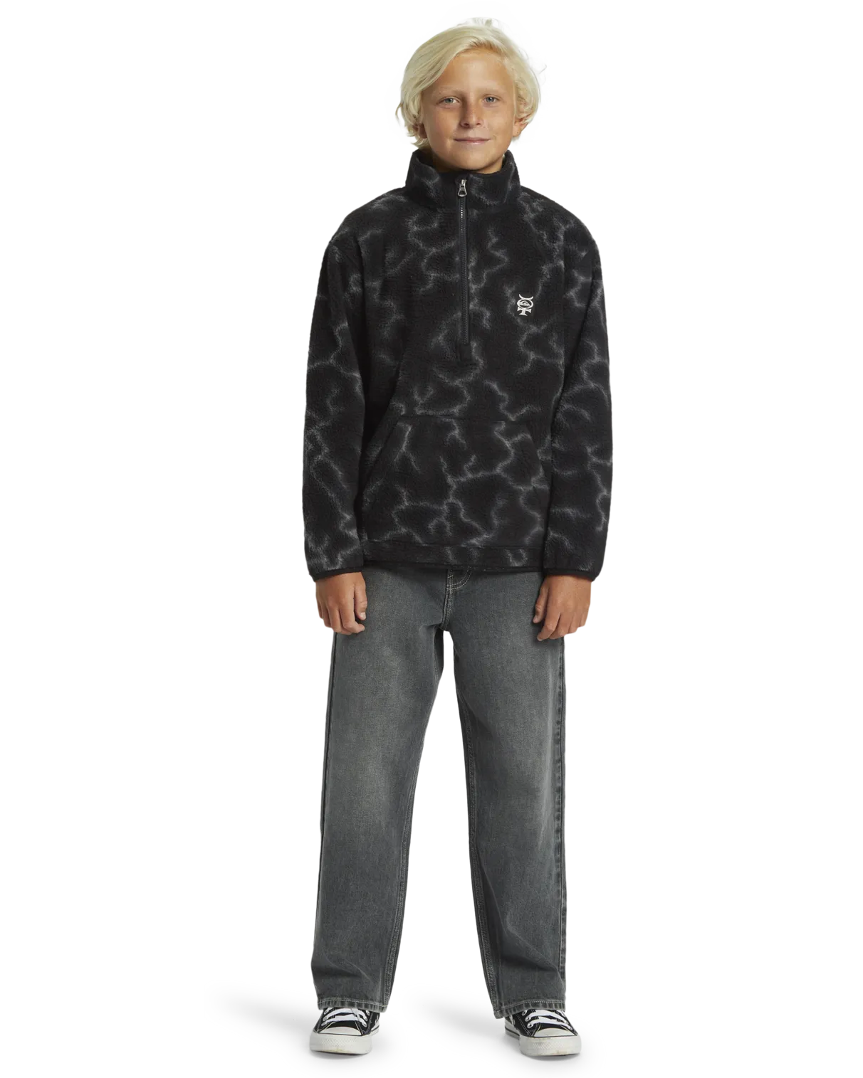 Boys Mercury Sherpa Fleece Jacket in Black