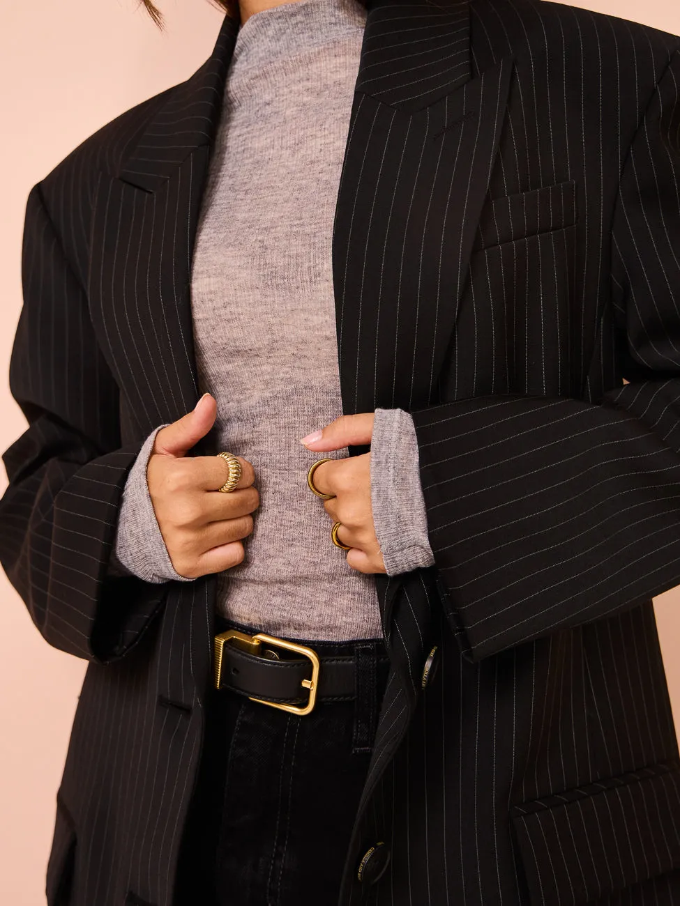 Camilla and Marc Thera Blazer in Black Pinstripe