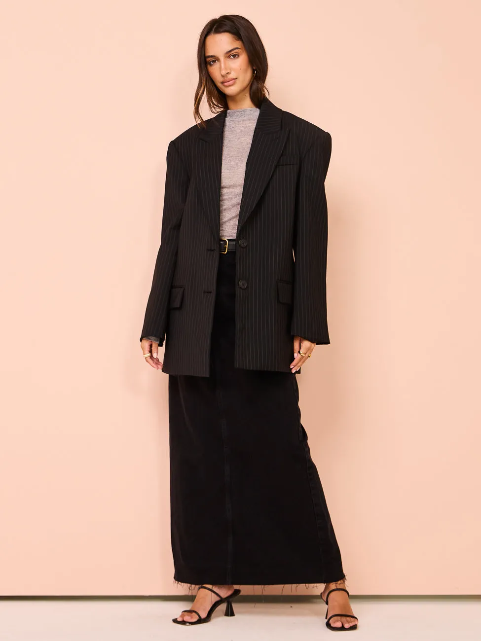 Camilla and Marc Thera Blazer in Black Pinstripe