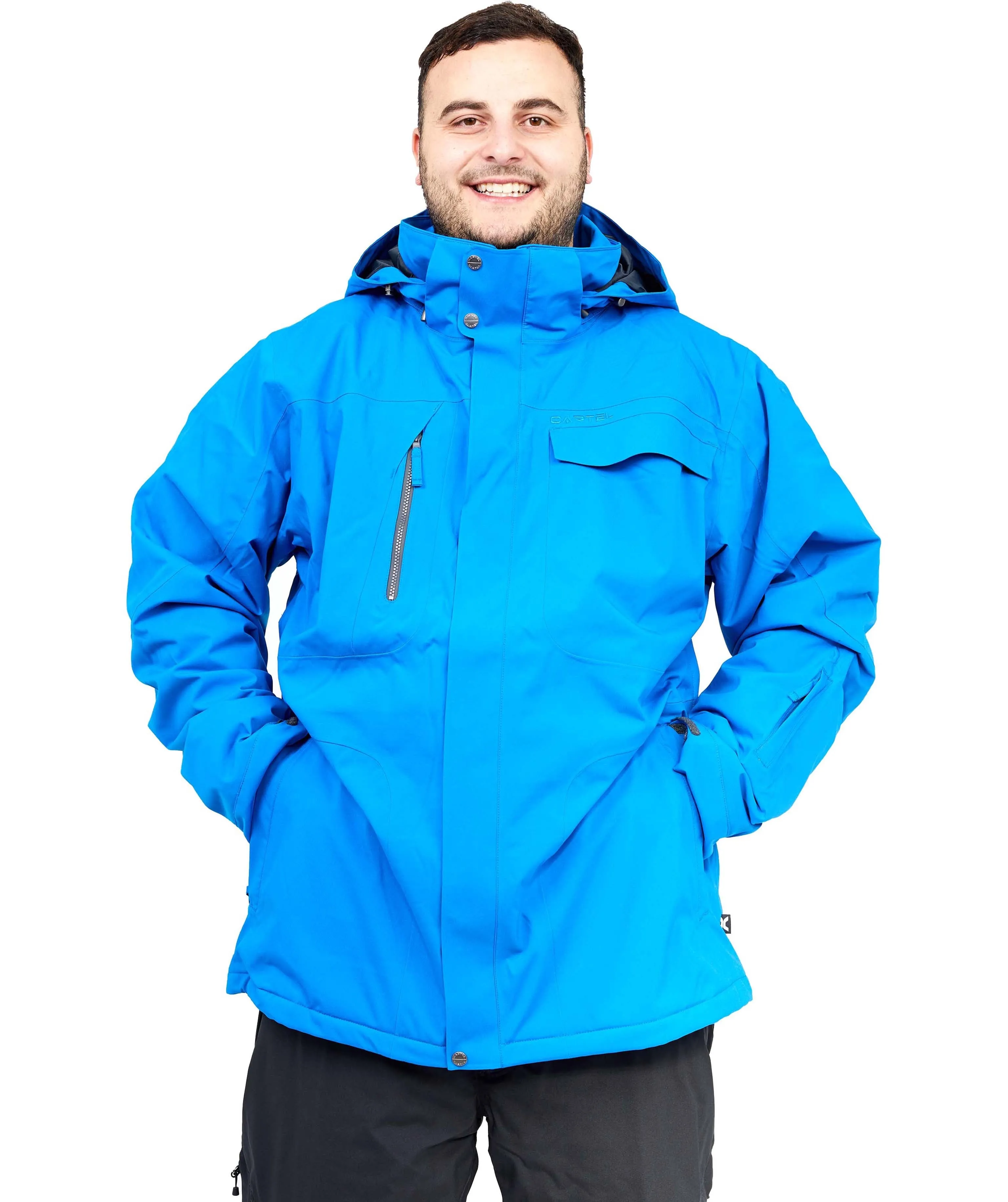 Cartel Bankso Mens Plus Size Ski Jacket Blue 3XL-4XL