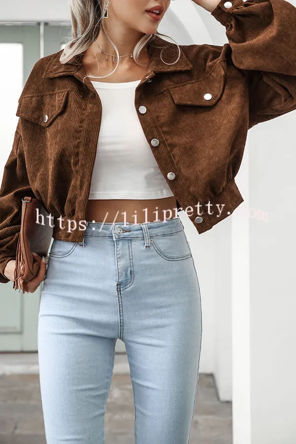 Casual Lapel Single Breasted Corduroy Coat