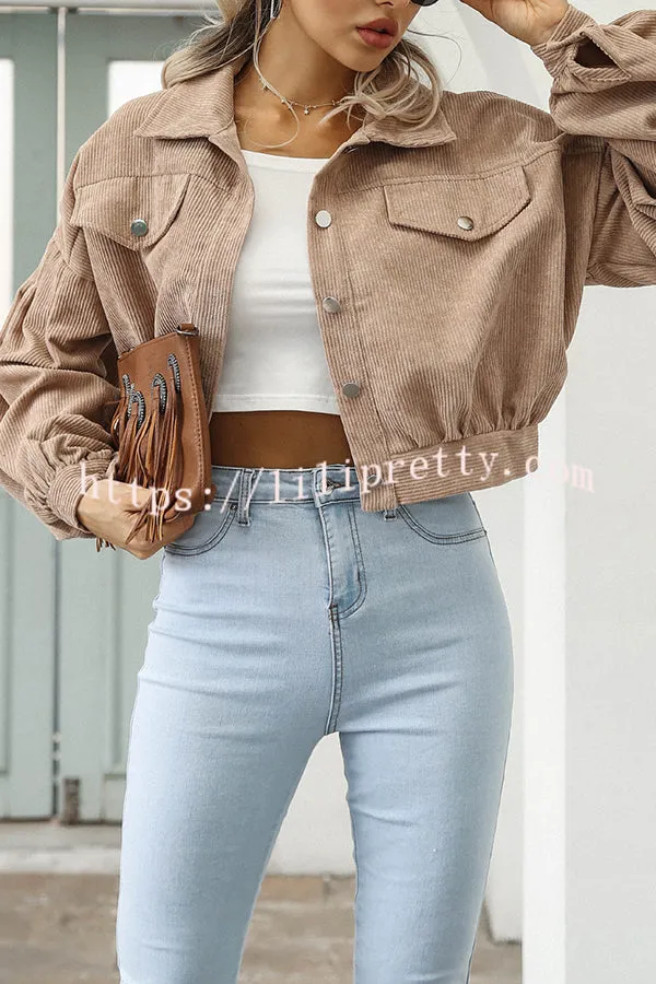 Casual Lapel Single Breasted Corduroy Coat