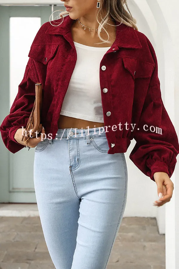 Casual Lapel Single Breasted Corduroy Coat