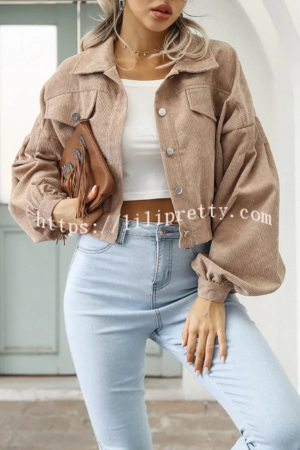 Casual Lapel Single Breasted Corduroy Coat