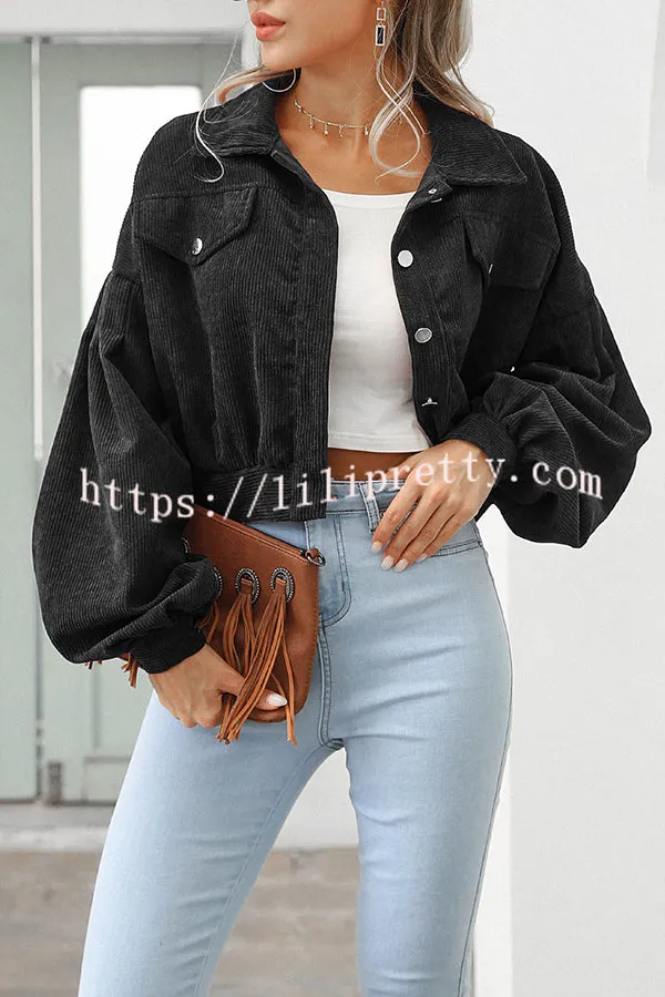 Casual Lapel Single Breasted Corduroy Coat