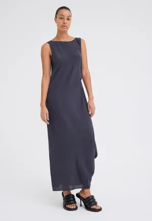 Cloe Silk Maxi Dress - Steelo Grey