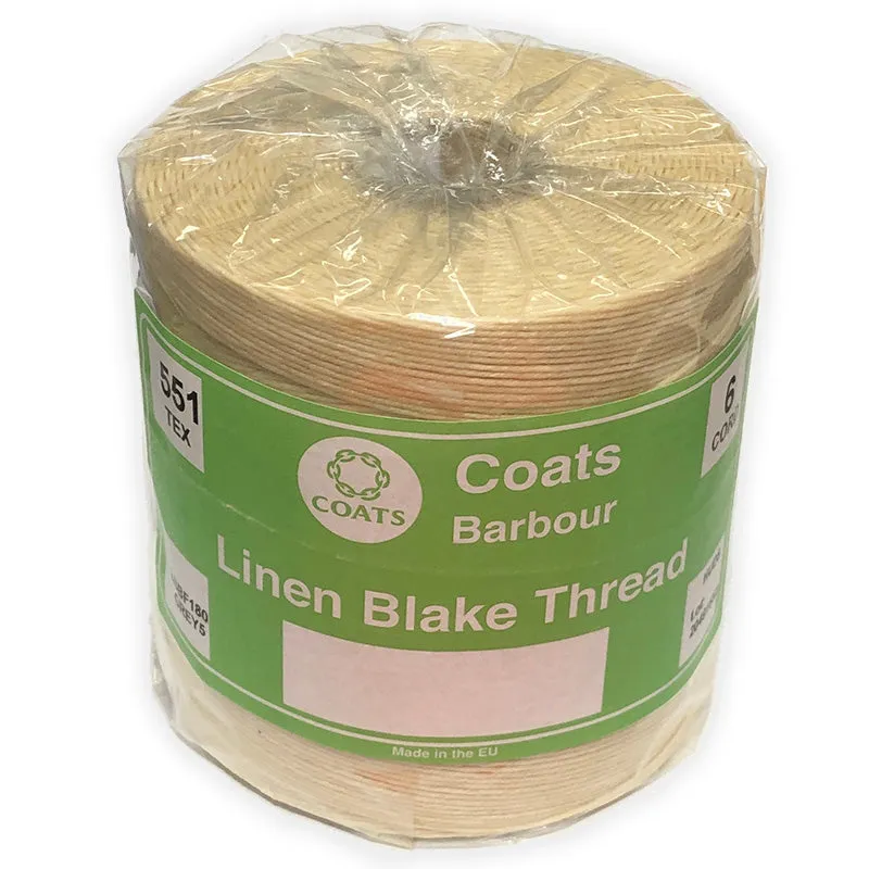 Coats Barbour Linen Blake Lacing Waxed Flax Thread 18/6ply 500g Cones