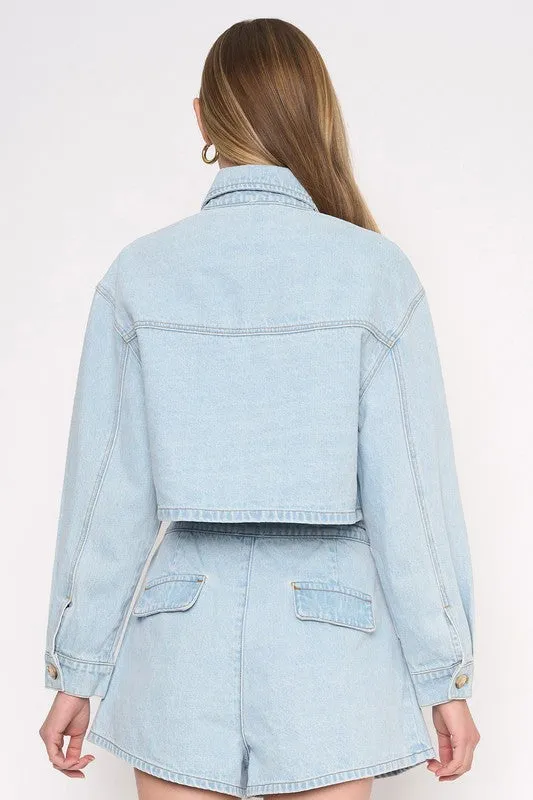 COMO CROPPED DENIM JACKET