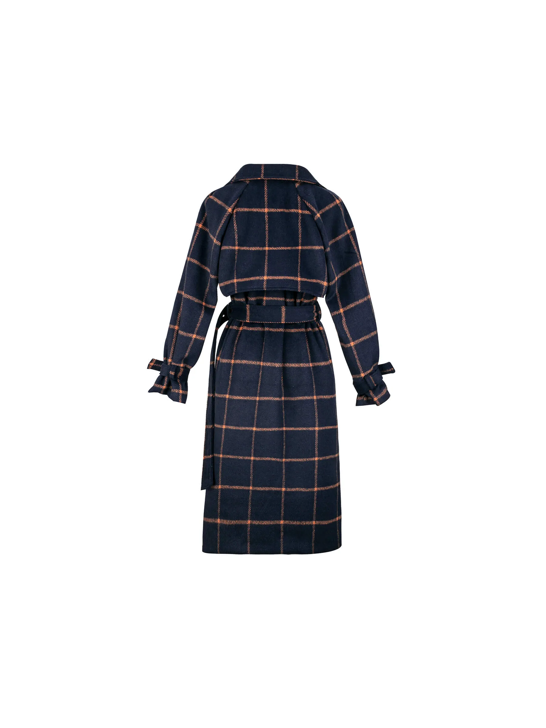 Contrast Plaid Drop Shoulder Coat