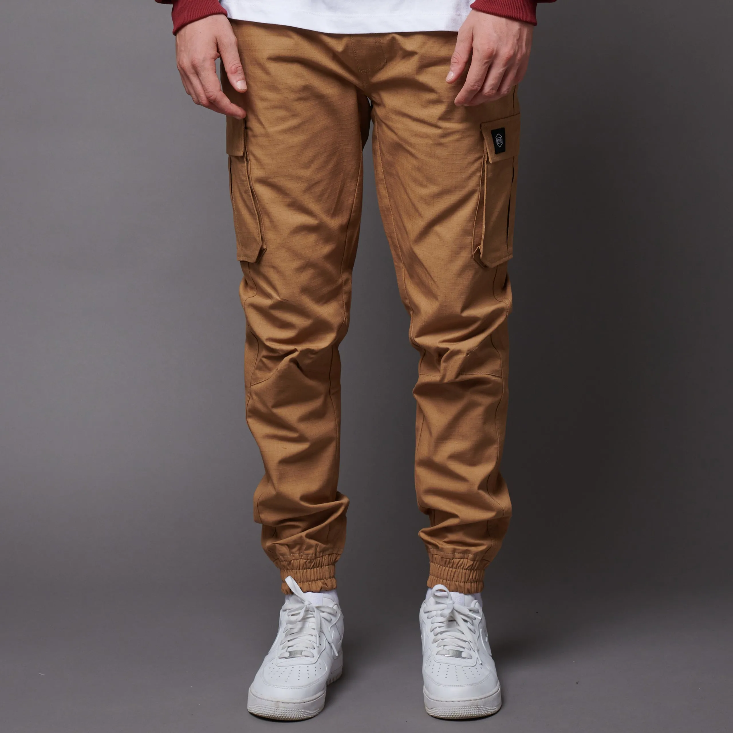 Cotton Ripstop Easy Cargo Pants Beige