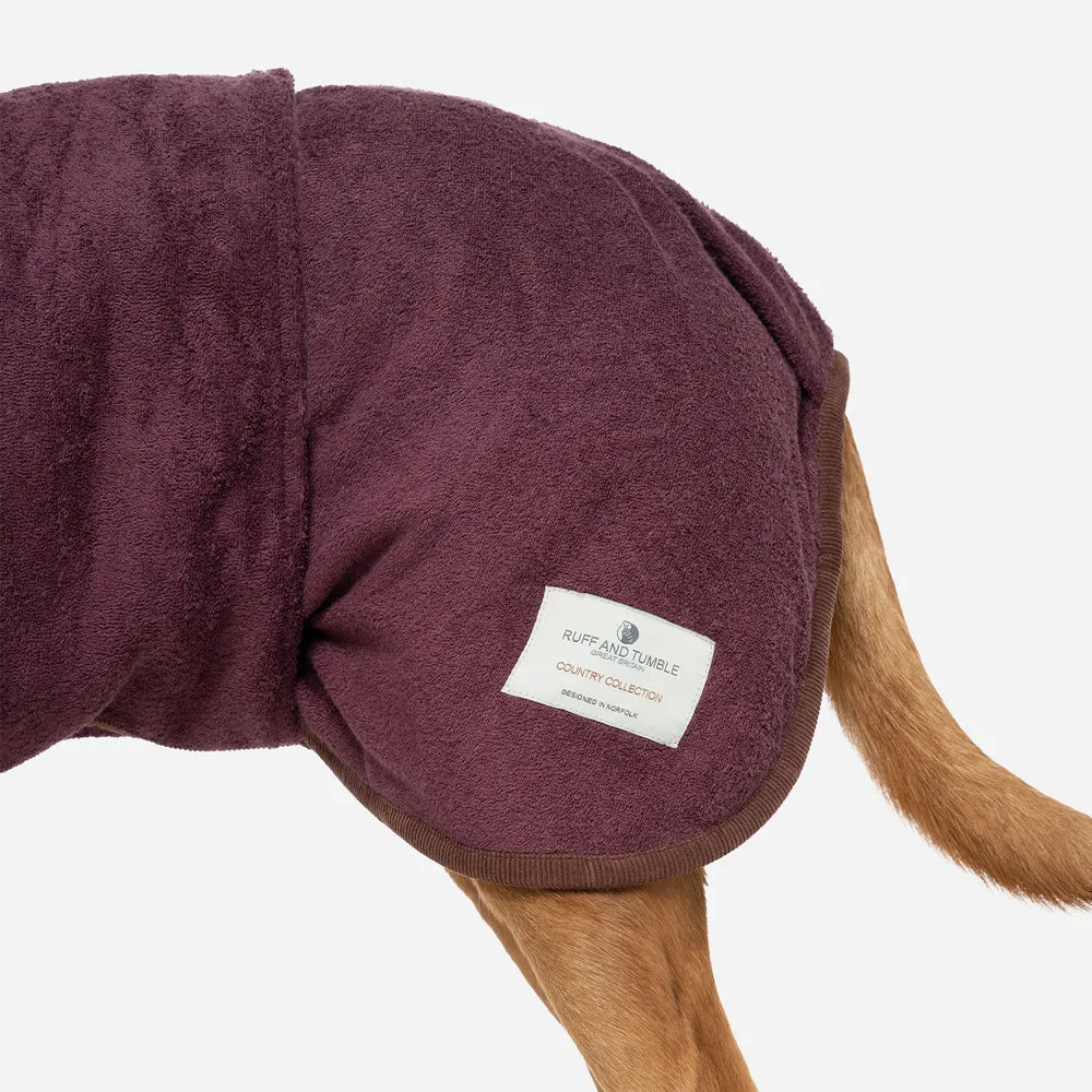 Country dog drying coat Burgundy M/L