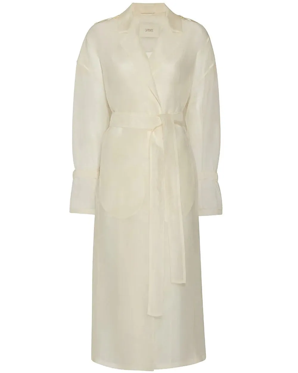 Cream Organza Trench Coat