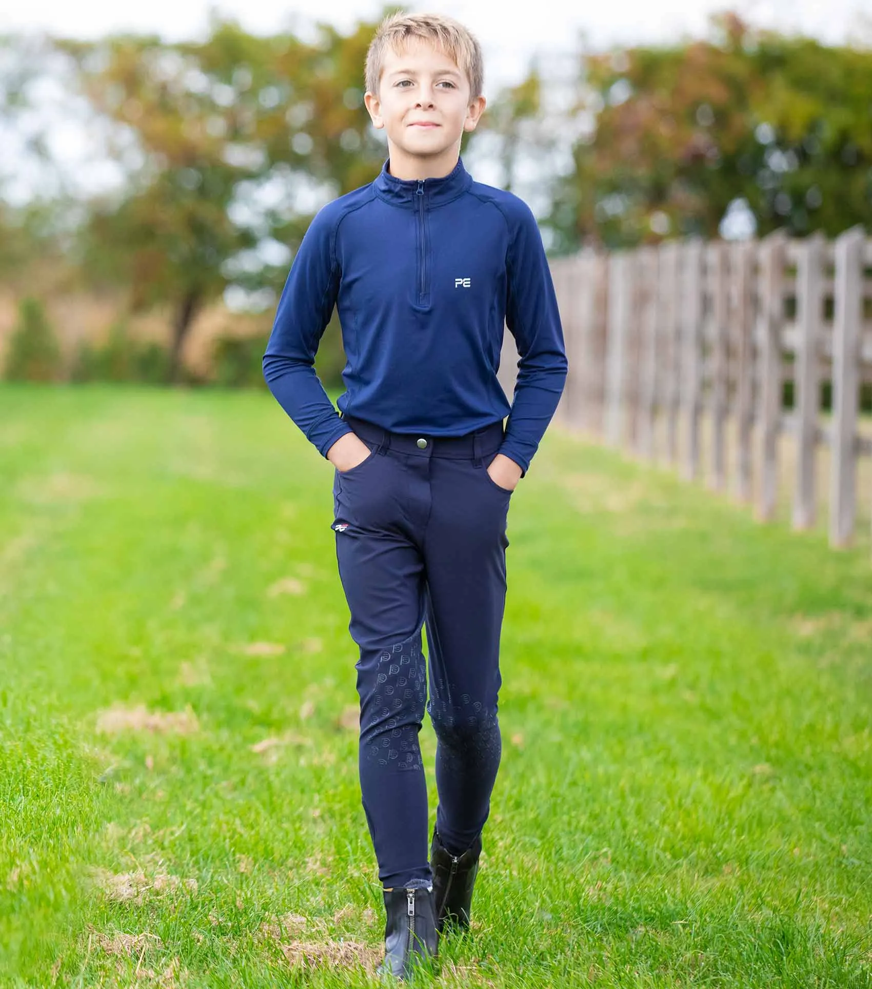 Derby Boys Riding Breeches Navy