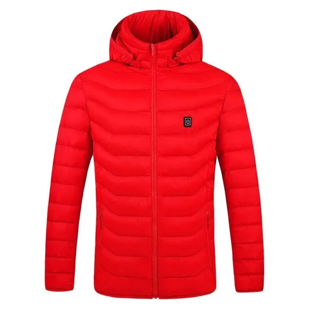 Electric Heated Cotton Outdoor USB Hooded Thermal Warmer Jacket