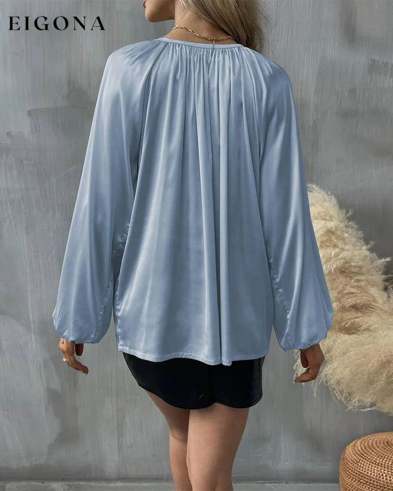 Elegant pleated solid color top