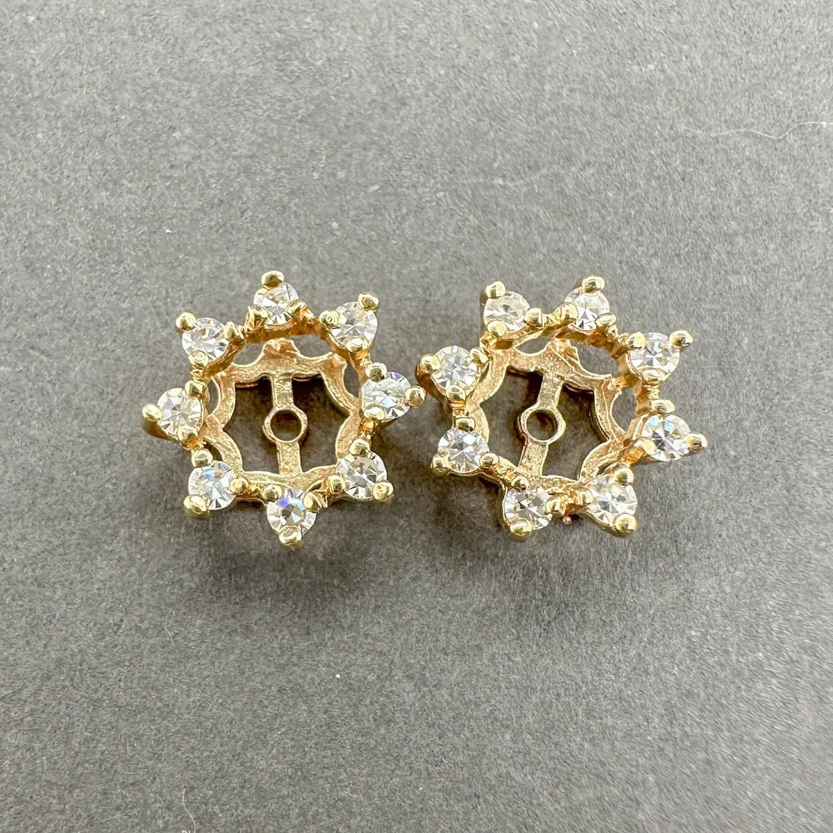 Estate 14K Y Gold 0.26ctw H-I/VS1-2 Diamond Earring Jackets