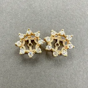 Estate 14K Y Gold 0.26ctw H-I/VS1-2 Diamond Earring Jackets