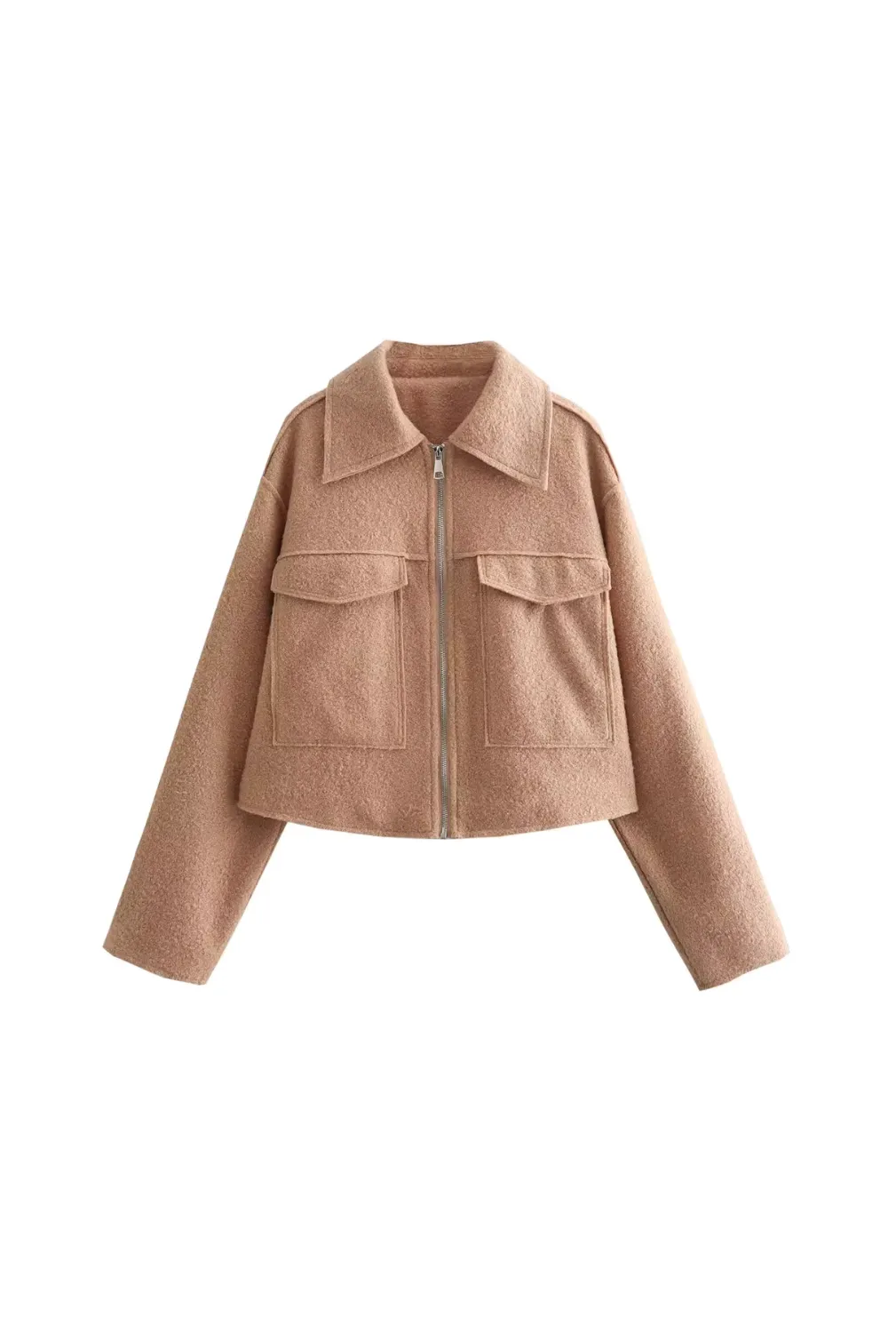 'Ethel' Zip-up Textured Short Jacket (3 Colors)