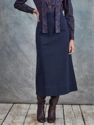 Eveline - Dark Navy Drill Skirt