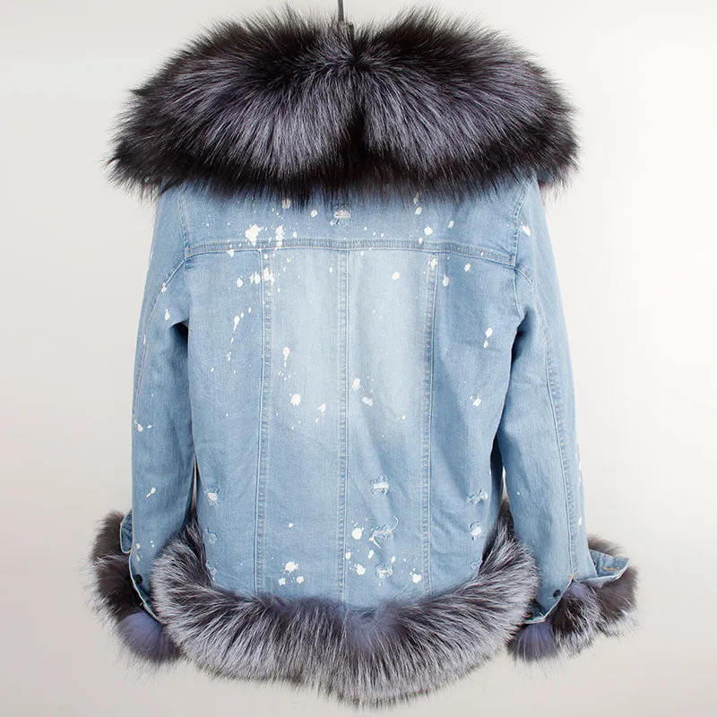 Fox Fur Jean Jacket