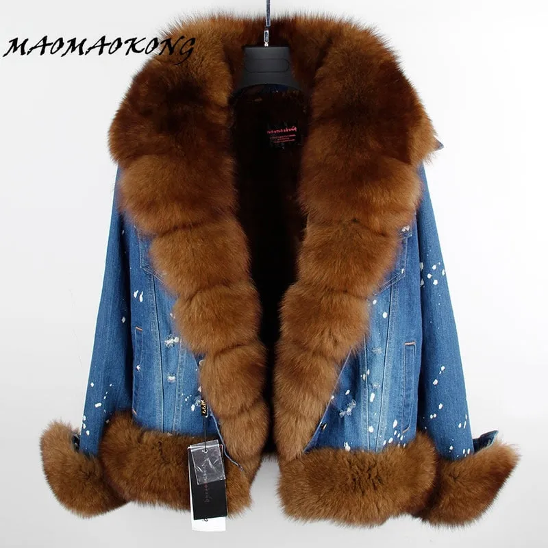 Fox Fur Jean Jacket