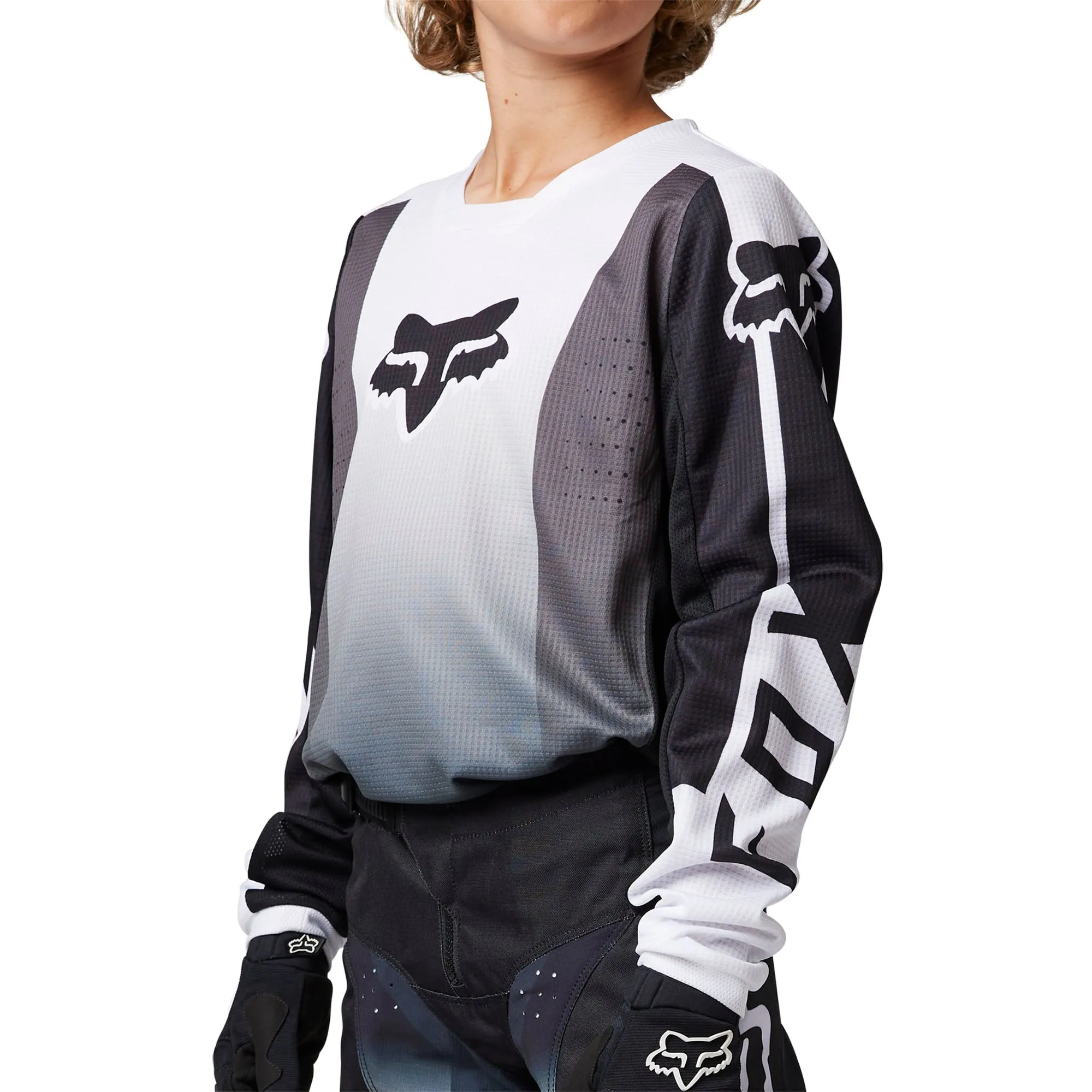 Fox Racing Youth 180 Leed Offroad Jersey Black/White Grey