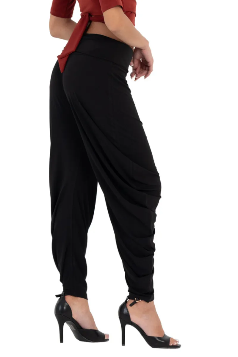 Harem Tango Pants With Gathers (S) (Brick Red)