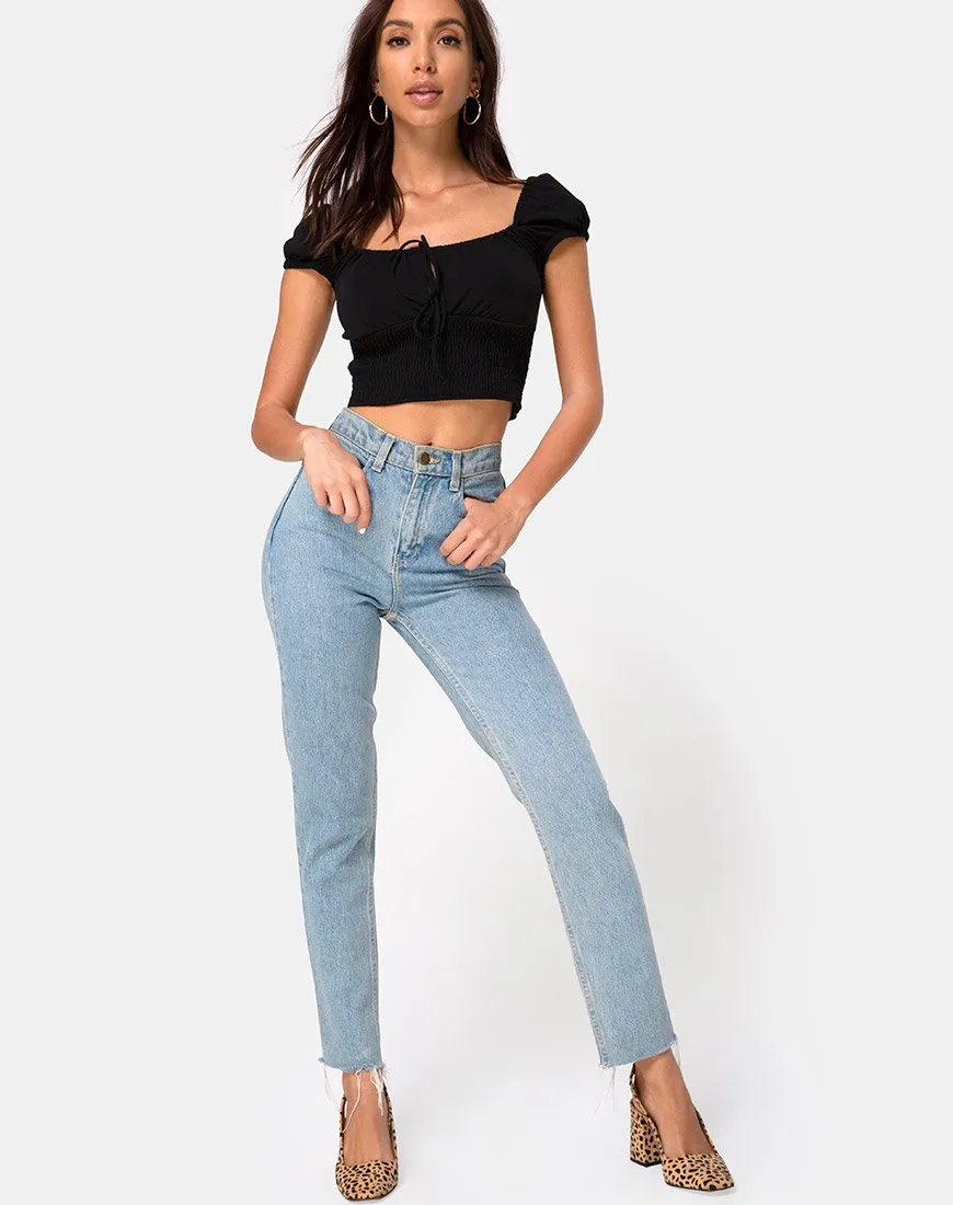 Heina Crop Top in Black