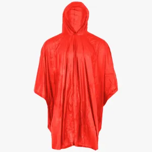 Highlander Lightweight PEVA Biodegradable Hooded Poncho Red