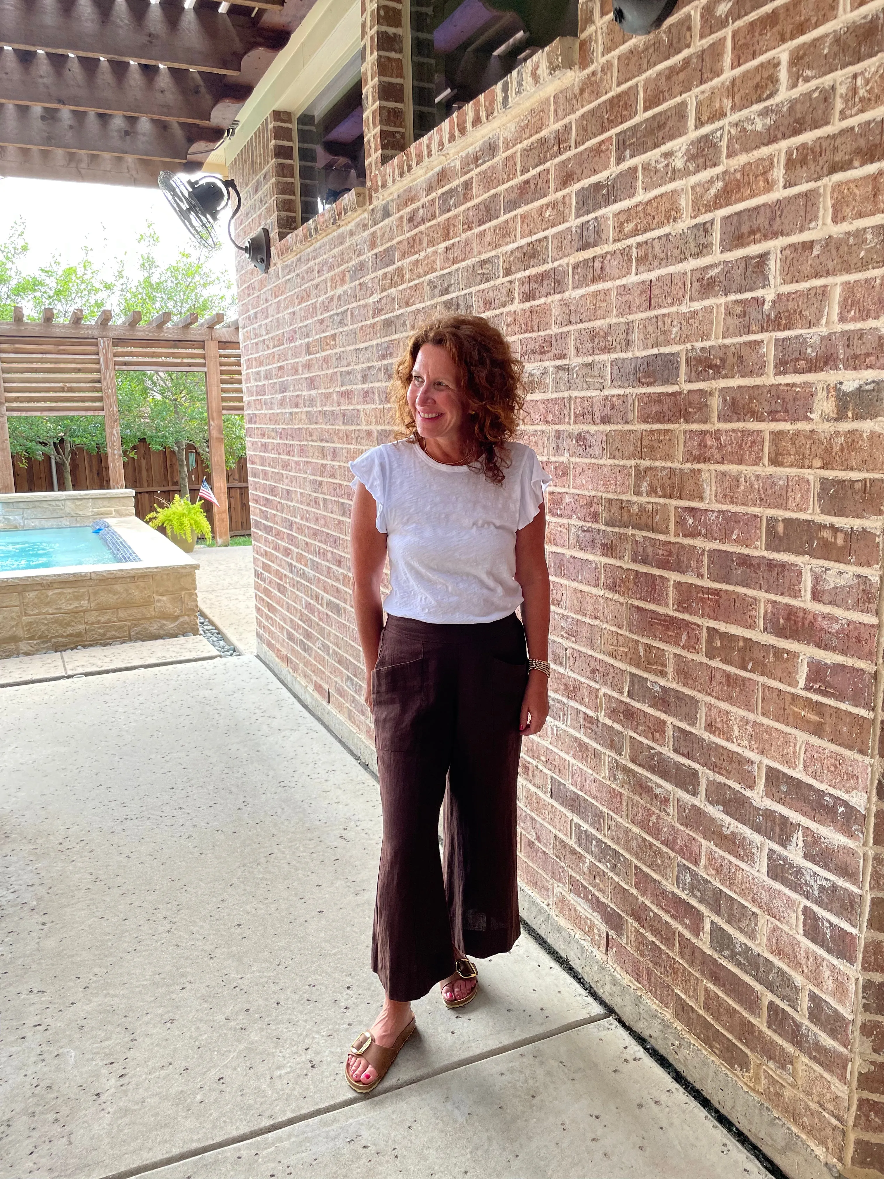 Ivy Jane Linen Crop Pant in Dark Chocolate